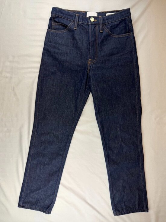 Frame Le Italien Womens Blue Dark Wash High Rise True Straight Jeans Sz 27 - Picture 4 of 12